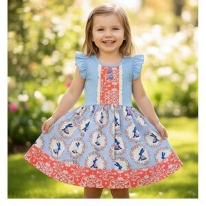 Eleanor Rose Rhonda Bunny Dress EUC Girls Size 5/6